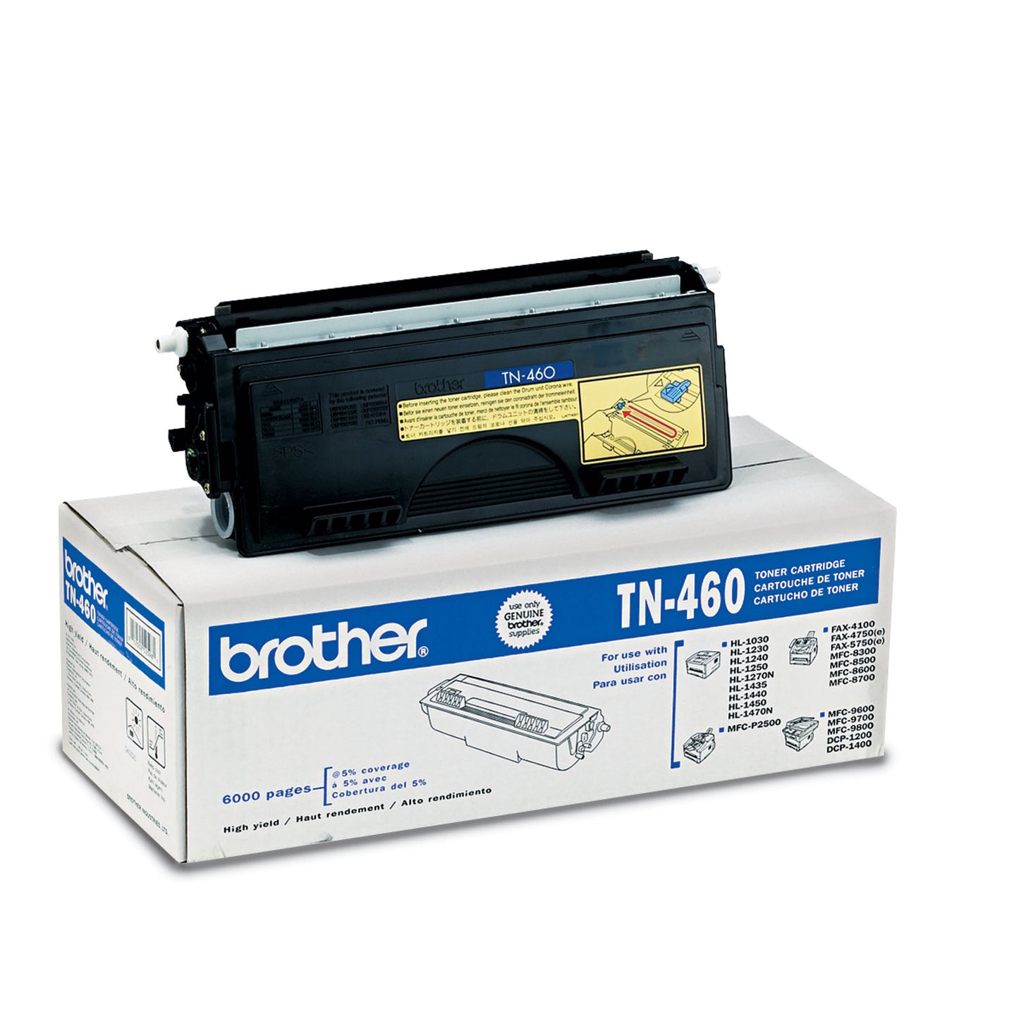 Brother TN460 High-Yield Toner, 6,000 Page-Yield, Black