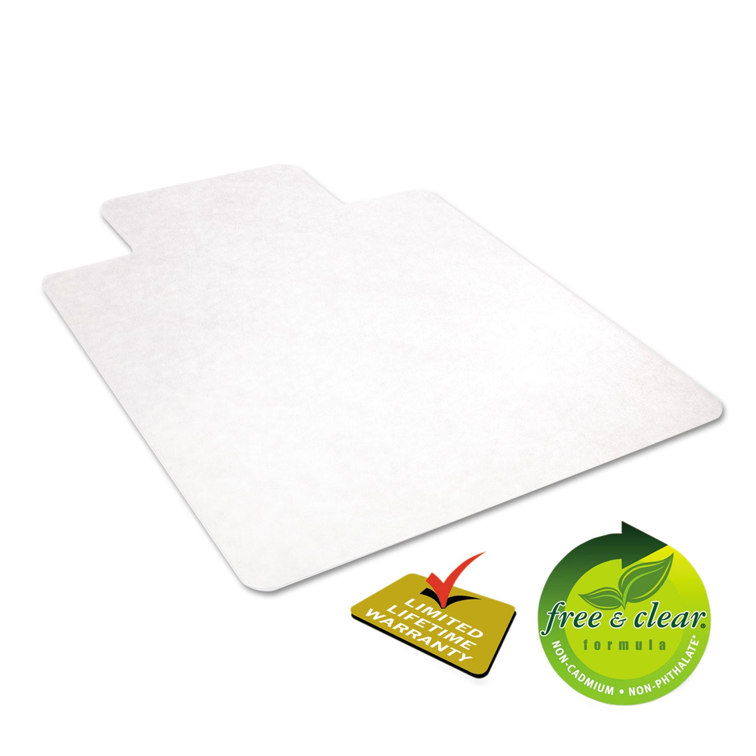 Deflecto EconoMat All Day Use Chair Mat for Hard Floors, Flat Packed, 36 x 48, Lipped, Clear (CM21112)