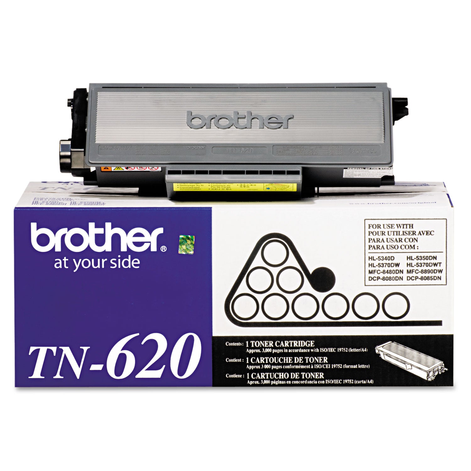 Brother TN620 Toner, 3,000 Page-Yield, Black