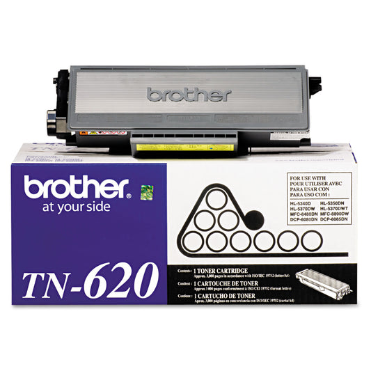 Brother TN620 Toner, 3,000 Page-Yield, Black