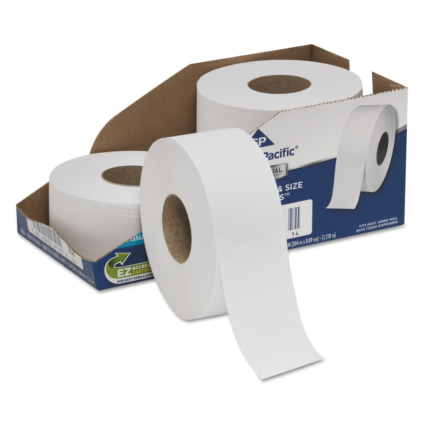 Georgia Pacific Professional White Jumbo Bathroom Tissue, Septic Safe, 2-Ply, 3.5 x 1,000 ft, 4/Carton (2172114)