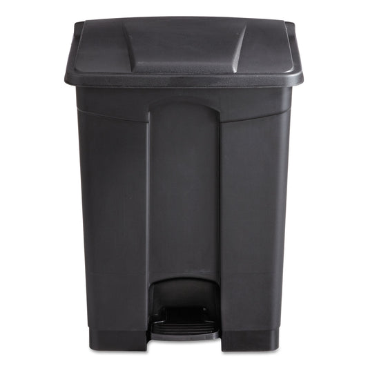 Safco Large Capacity Plastic Step-On Receptacle, 17 gal, Plastic, Black (9922BL)