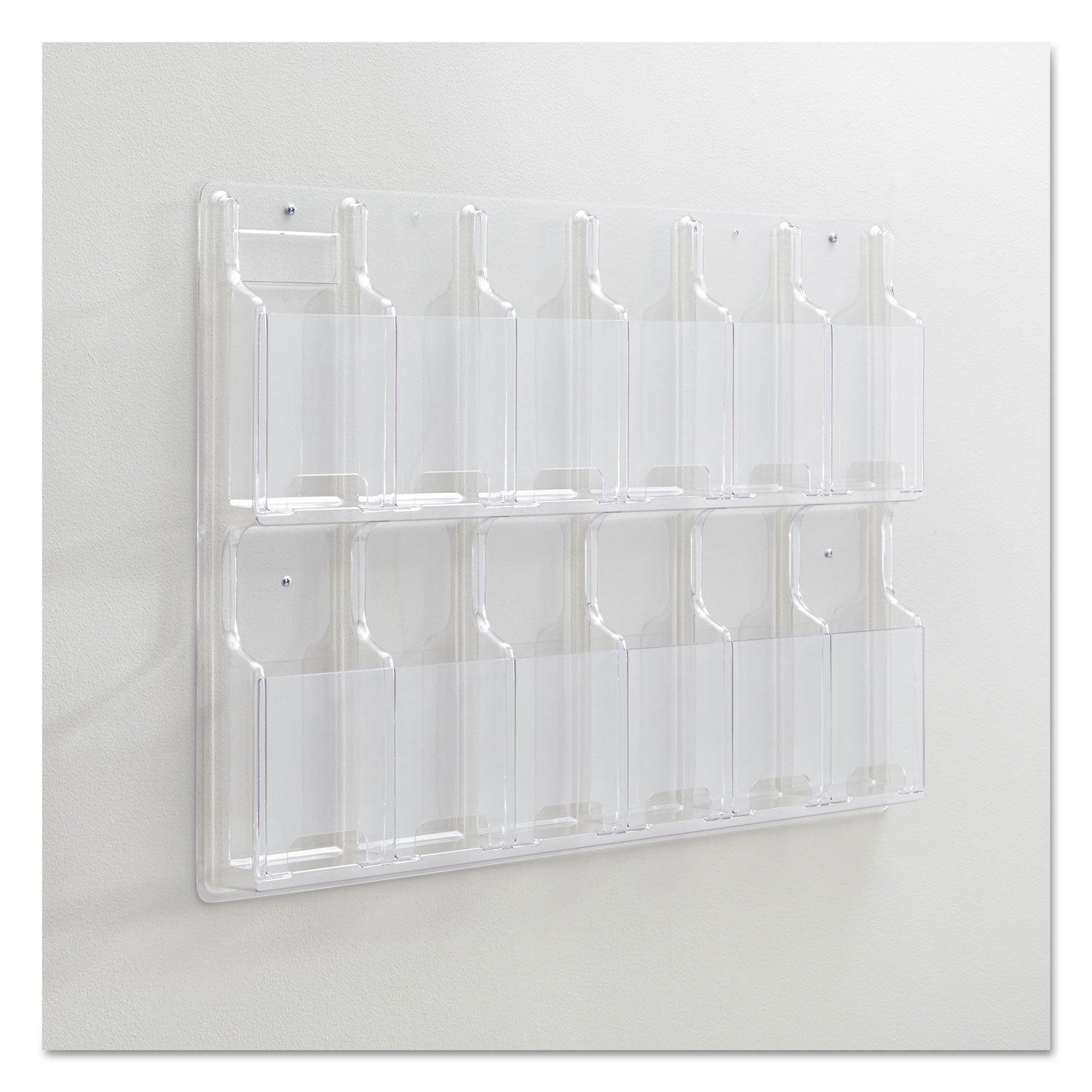 Safco Reveal Clear Literature Displays, 12 Compartments, 30w x 2d x 20.25h, Clear (5604CL)