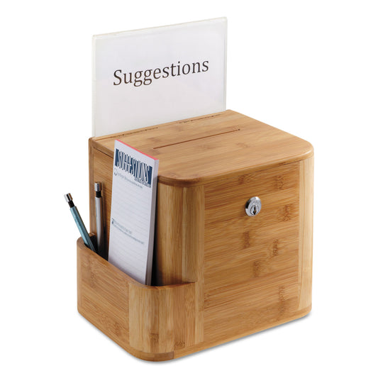 Safco Bamboo Suggestion Boxes, 10 x 8 x 14, Natural (4237NA)