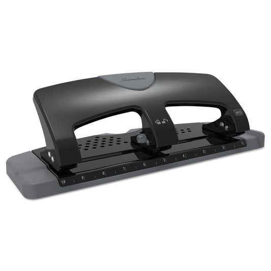 Swingline 20-Sheet SmartTouch Three-Hole Punch, 9/32" Holes, Black/Gray (74133)