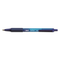 BIC Soft Feel Ballpoint Pen, Retractable, Medium 1 mm, Blue Ink, Blue Barrel, Dozen (SCSM11BE)