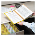 Smead Eight-Section Pressboard Top Tab Classification Folders, Eight SafeSHIELD Fasteners, 3 Dividers, Legal Size, Yellow, 10/Box (19098)