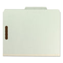 Smead Recycled Pressboard Classification Folders, 2" Expansion, 2 Dividers, 6 Fasteners, Letter Size, Gray-Green, 10/Box (14023)