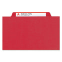 Smead Eight-Section Pressboard Top Tab Classification Folders, 8 SafeSHIELD Fasteners, 3 Dividers, Legal Size, Bright Red, 10/Box (19095)