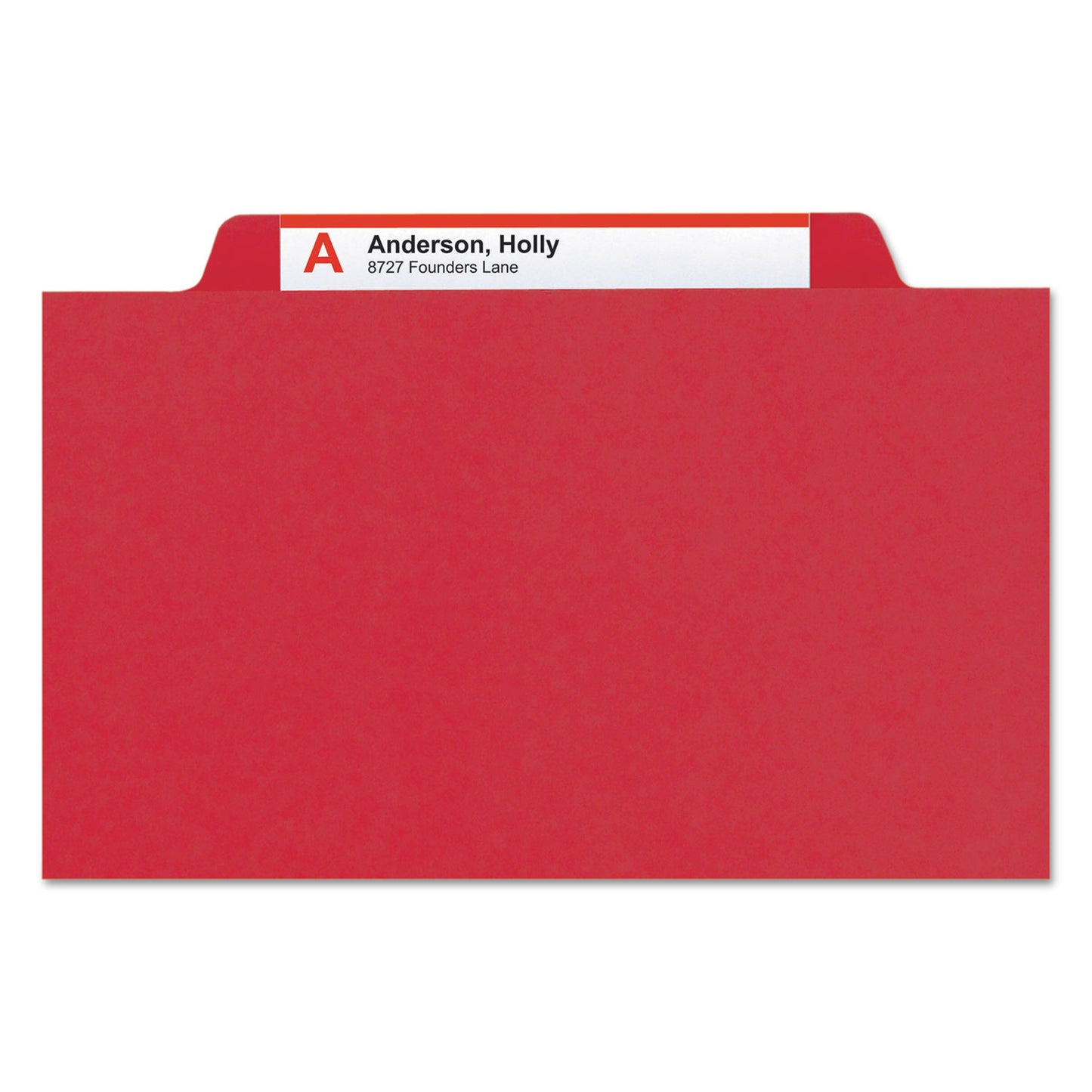 Smead Eight-Section Pressboard Top Tab Classification Folders, 8 SafeSHIELD Fasteners, 3 Dividers, Legal Size, Bright Red, 10/Box (19095)