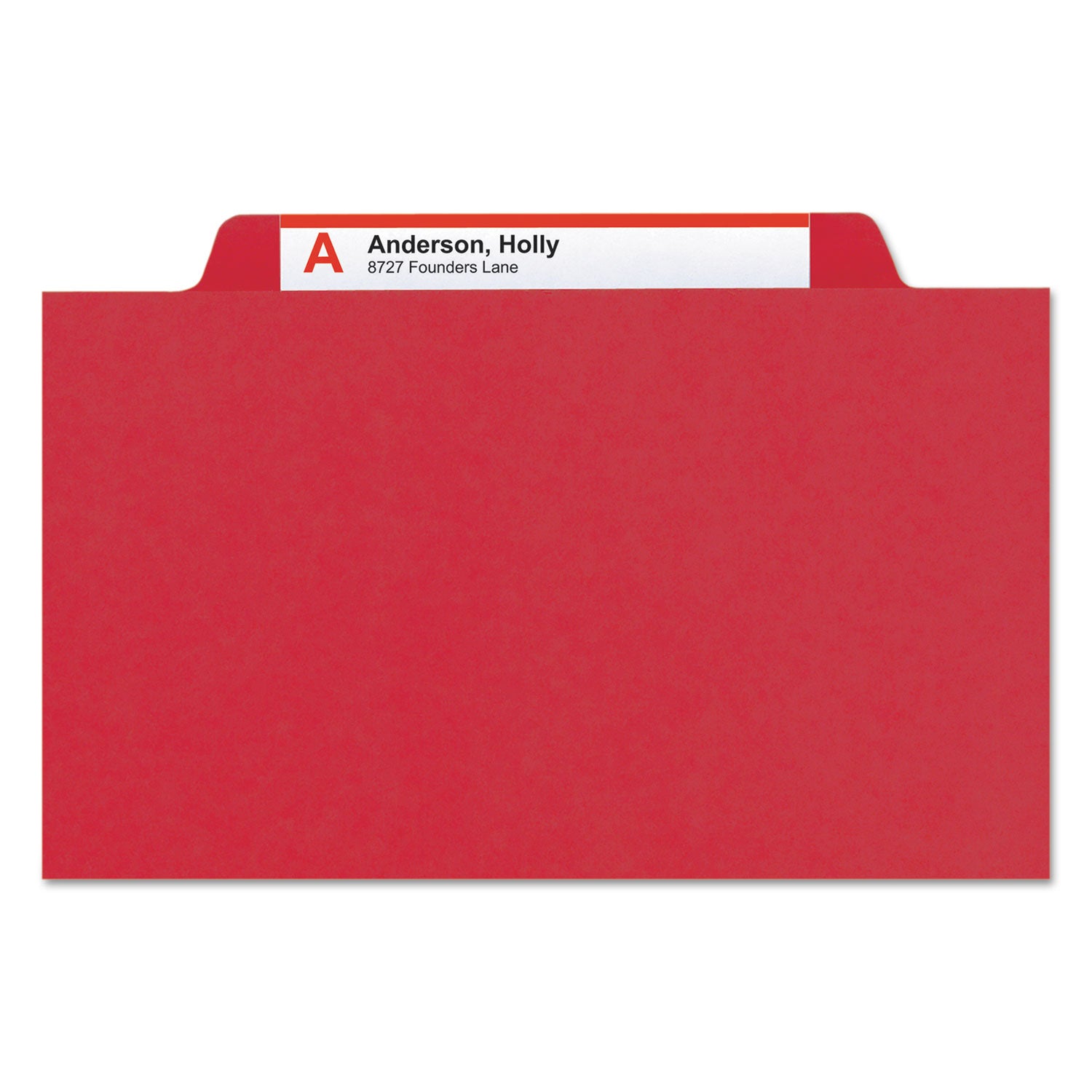 Smead Eight-Section Pressboard Top Tab Classification Folders, 8 SafeSHIELD Fasteners, 3 Dividers, Legal Size, Bright Red, 10/Box (19095)