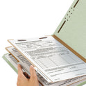 Smead Recycled Pressboard Classification Folders, 2" Expansion, 2 Dividers, 6 Fasteners, Letter Size, Gray-Green, 10/Box (14023)