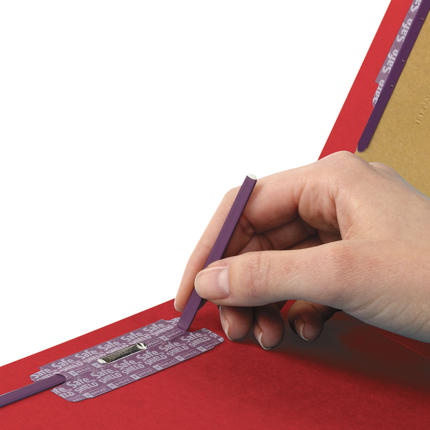 Smead End Tab Pressboard Classification Folders, Six SafeSHIELD Fasteners, 2" Expansion, 2 Dividers, Letter Size, Bright Red, 10/BX (26783)