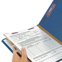Smead Four-Section Pressboard Top Tab Classification Folders, Four SafeSHIELD Fasteners, 1 Divider, Legal Size, Dark Blue, 10/Box (18732)