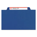 Smead 6-Section Pressboard Top Tab Pocket Classification Folders, 6 SafeSHIELD Fasteners, 2 Dividers, Legal Size, Dark Blue, 10/Box (19077)