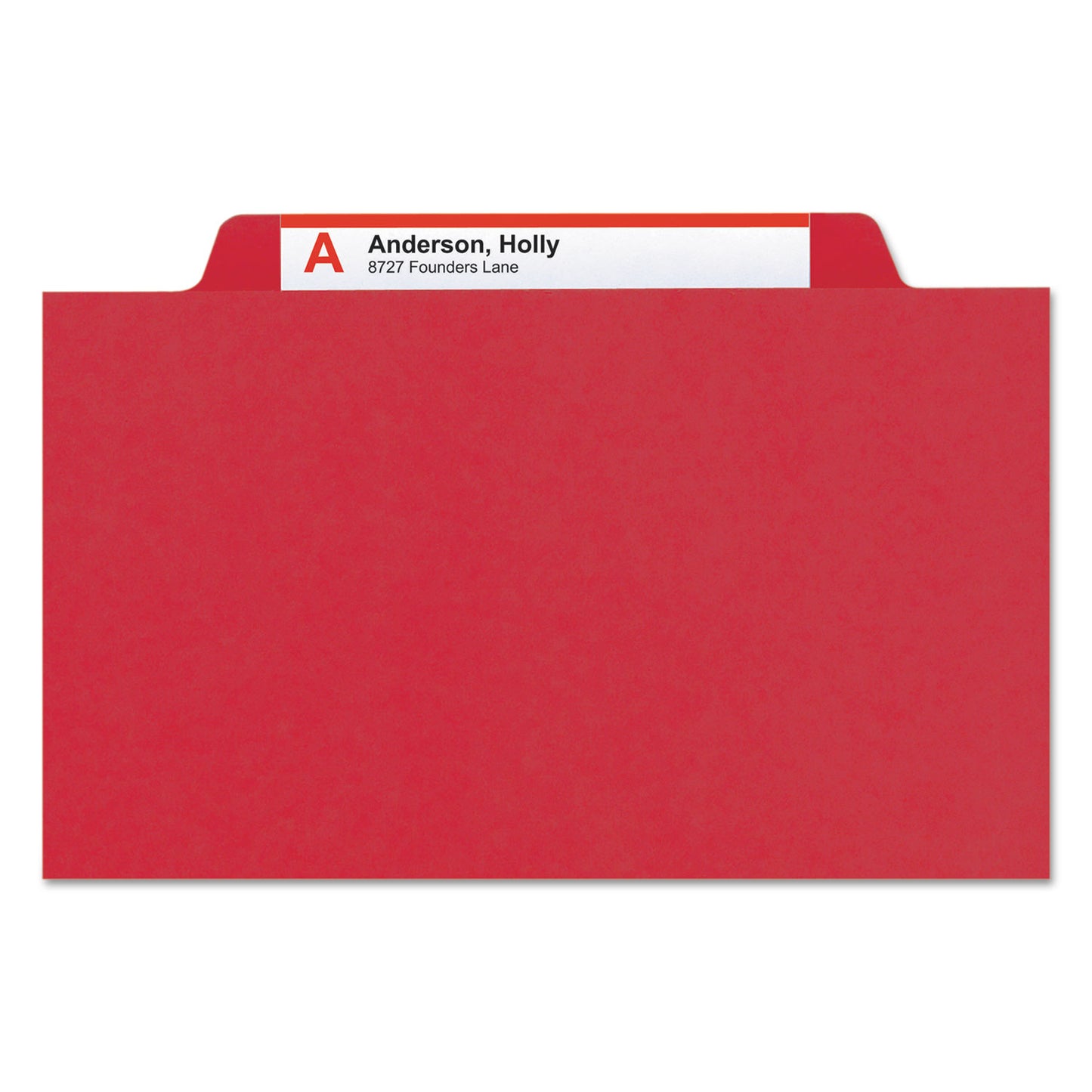 Smead Eight-Section Pressboard Top Tab Classification Folders, 8 SafeSHIELD Fasteners, 3 Dividers, Letter Size, Bright Red, 10/Box (14095)