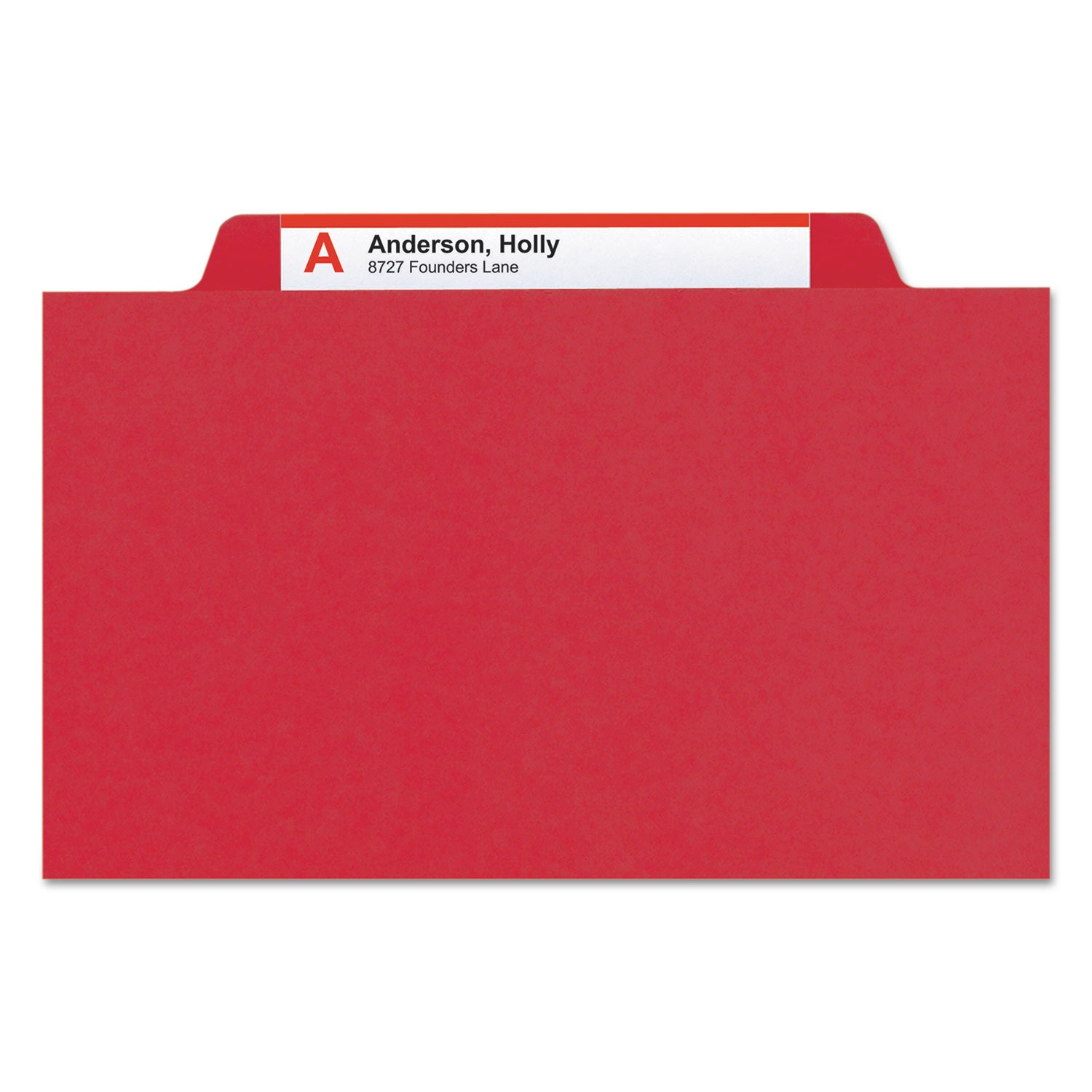 Smead Eight-Section Pressboard Top Tab Classification Folders, 8 SafeSHIELD Fasteners, 3 Dividers, Letter Size, Bright Red, 10/Box (14095)