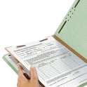 Smead Recycled Pressboard Classification Folders, 2" Expansion, 1 Divider, 4 Fasteners, Letter Size, Gray-Green, 10/Box (13723)
