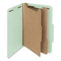Smead Recycled Pressboard Classification Folders, 2" Expansion, 2 Dividers, 6 Fasteners, Legal Size, Gray-Green, 10/Box (19022)