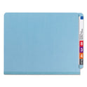 Smead End Tab Pressboard Classification Folders, Six SafeSHIELD Fasteners, 2" Expansion, 2 Dividers, Letter Size, Blue, 10/Box (26781)