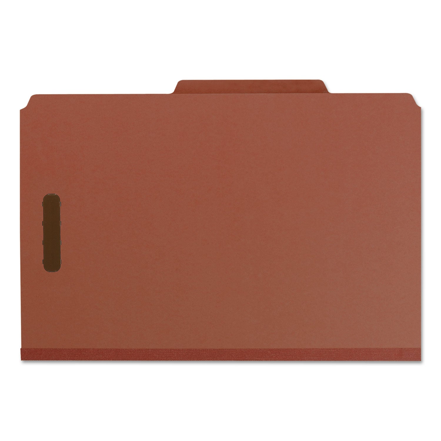 Smead Recycled Pressboard Classification Folders, 2" Expansion, 2 Dividers, 6 Fasteners, Legal Size, Red Exterior, 10/Box (19023)