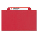 Smead 6-Section Pressboard Top Tab Pocket Classification Folders, 6 SafeSHIELD Fasteners, 2 Dividers, Legal Size, Bright Red, 10/BX (19082)