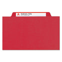 Smead Four-Section Pressboard Top Tab Classification Folders, Four SafeSHIELD Fasteners, 1 Divider, Legal Size, Bright Red, 10/Box (18731)