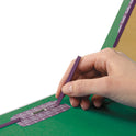 Smead Eight-Section Pressboard Top Tab Classification Folders, Eight SafeSHIELD Fasteners, 3 Dividers, Legal Size, Green, 10/Box (19097)