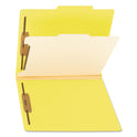Smead Top Tab Classification Folders, Four SafeSHIELD Fasteners, 2" Expansion, 1 Divider, Letter Size, Yellow Exterior, 10/Box (13704)