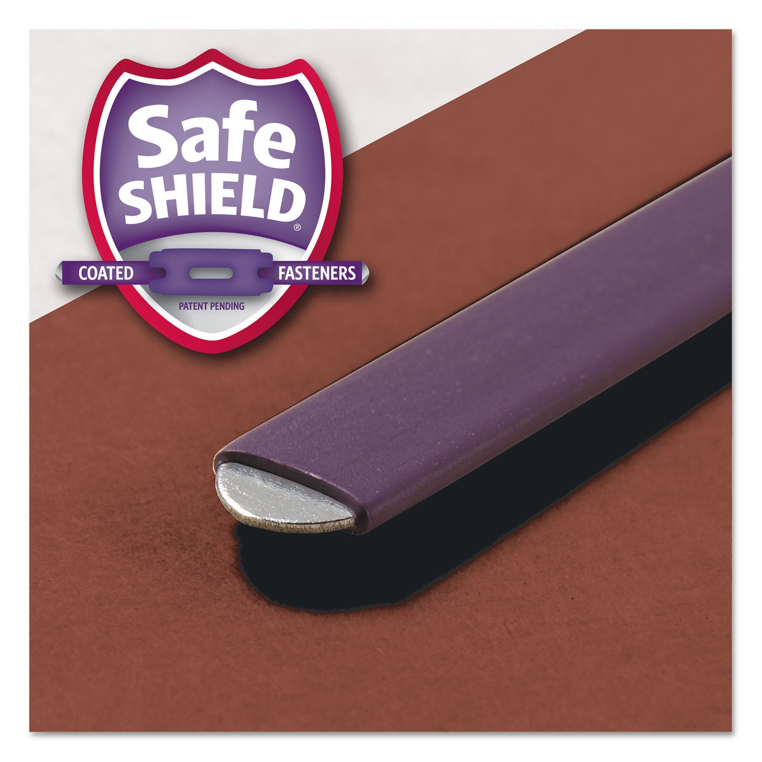 Smead Pressboard Classification Folders, Six SafeSHIELD Fasteners, 1/3-Cut Tabs, 2 Dividers, Legal Size, Red, 10/Box (19230)