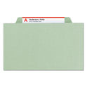 Smead Recycled Pressboard Classification Folders, 2" Expansion, 1 Divider, 4 Fasteners, Letter Size, Gray-Green, 10/Box (13723)
