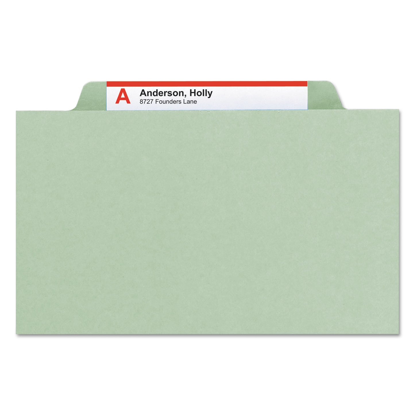 Smead Recycled Pressboard Classification Folders, 2" Expansion, 1 Divider, 4 Fasteners, Letter Size, Gray-Green, 10/Box (13723)