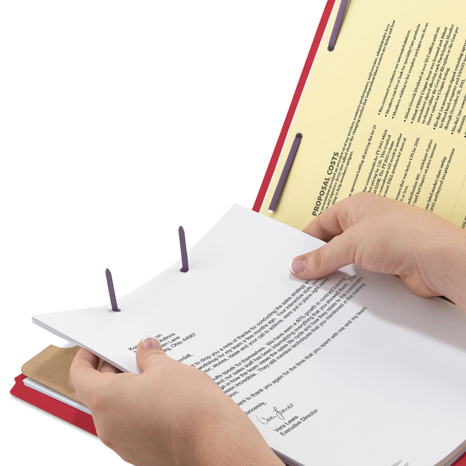 Smead Four-Section Pressboard Top Tab Classification Folders, Four SafeSHIELD Fasteners, 1 Divider, Legal Size, Bright Red, 10/Box (18731)