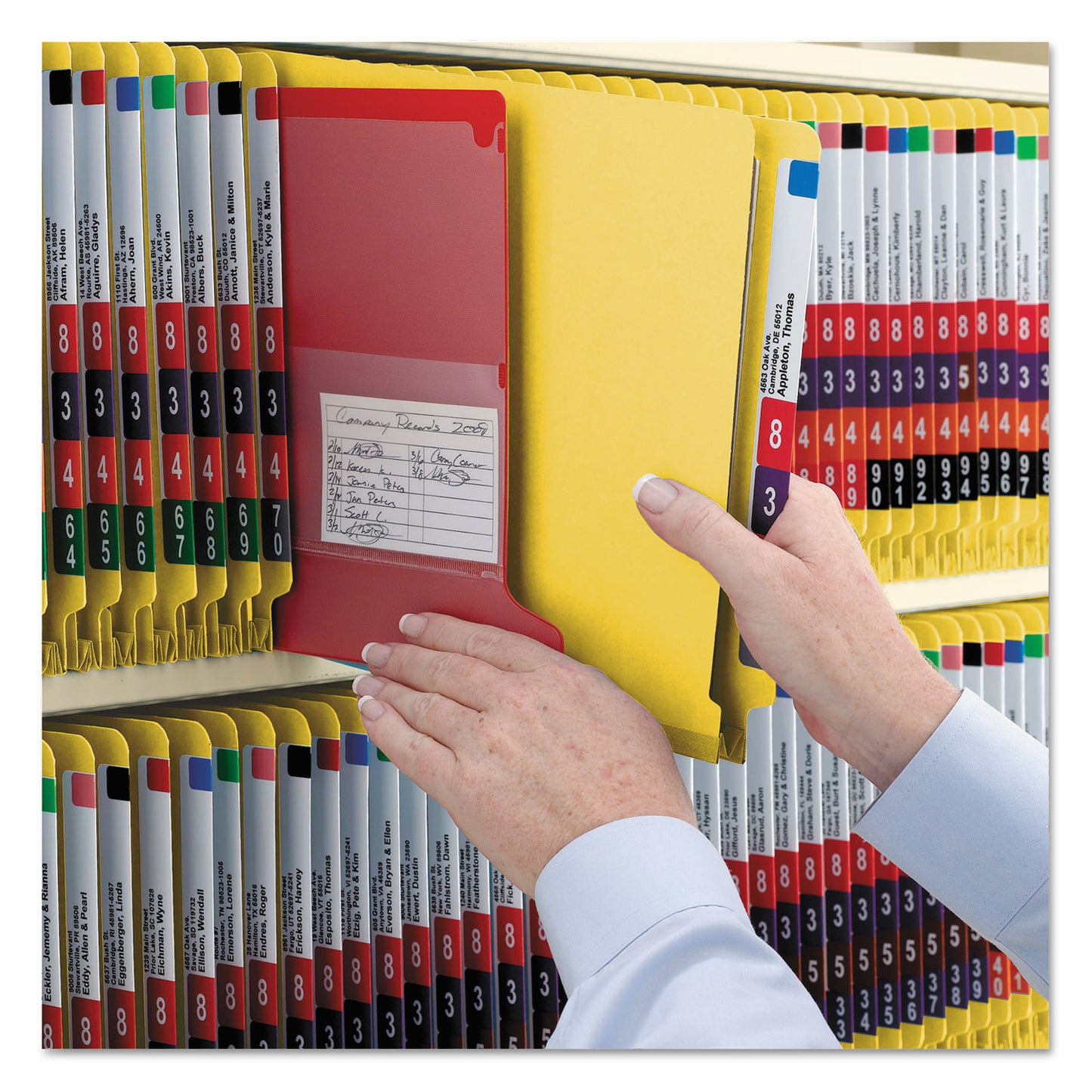 Smead End Tab Pressboard Classification Folders, Six SafeSHIELD Fasteners, 2" Expansion, 2 Dividers, Letter Size, Yellow, 10/Box (26789)