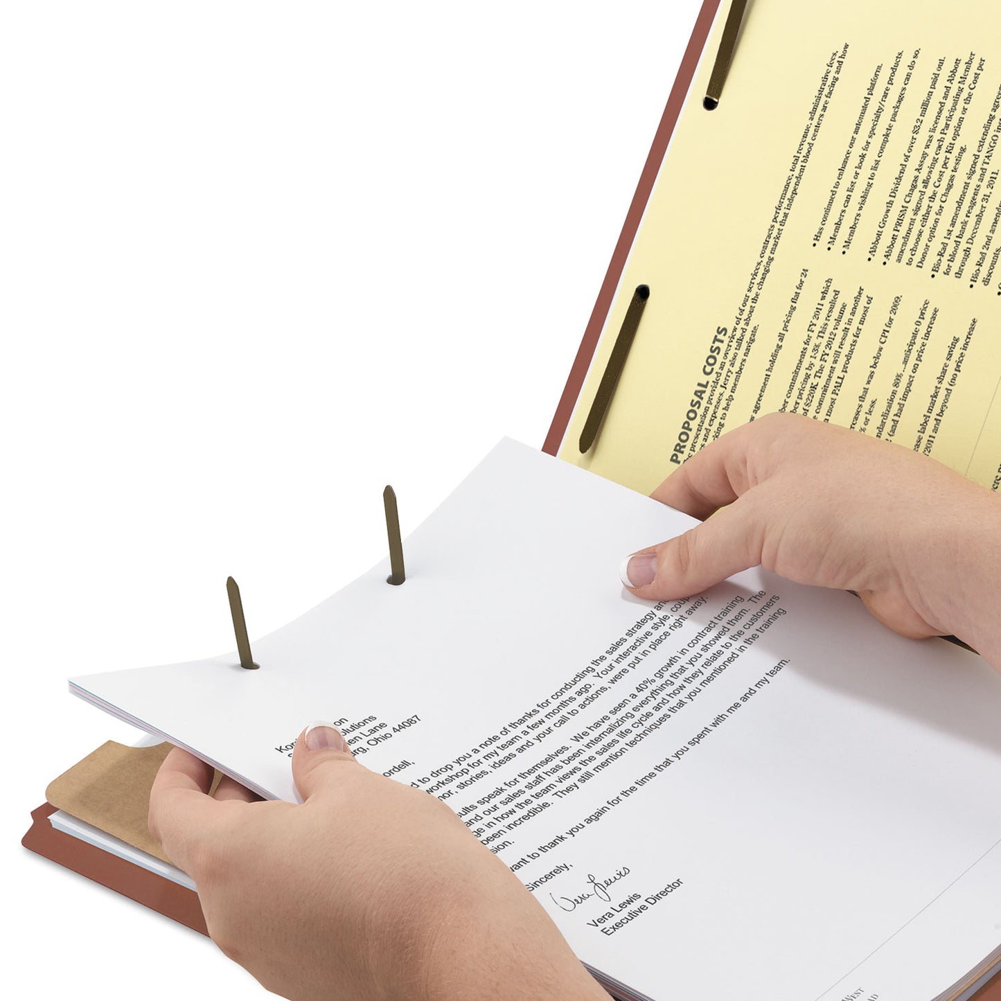 Smead Recycled Pressboard Classification Folders, 2" Expansion, 1 Divider, 4 Fasteners, Letter Size, Red Exterior, 10/Box (13724)