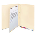 Smead Self-Adhesive Folder Dividers with Twin-Prong Fasteners for Top/End Tab Folders, 1 Fastener, Letter Size, Manila, 100/Box (68027)