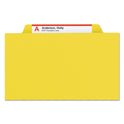 Smead 6-Section Pressboard Top Tab Pocket Classification Folders, 6 SafeSHIELD Fasteners, 2 Dividers, Legal Size, Yellow, 10/Box (19084)