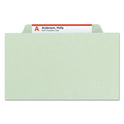 Smead Pressboard Classification Folders, Eight SafeSHIELD Fasteners, 2/5-Cut Tabs, 3 Dividers, Legal Size, Gray-Green, 10/Box (19091)