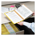 Smead Eight-Section Pressboard Top Tab Classification Folders, Eight SafeSHIELD Fasteners, 3 Dividers, Letter Size, Yellow, 10/Box (14098)