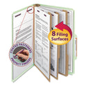 Smead Pressboard Classification Folders, Eight SafeSHIELD Fasteners, 2/5-Cut Tabs, 3 Dividers, Legal Size, Gray-Green, 10/Box (19091)