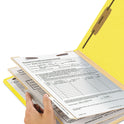 Smead Top Tab Classification Folders, Six SafeSHIELD Fasteners, 2" Expansion, 2 Dividers, Letter Size, Yellow Exterior, 10/Box (14004)
