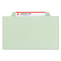 Smead Recycled Pressboard Classification Folders, 2" Expansion, 2 Dividers, 6 Fasteners, Legal Size, Gray-Green, 10/Box (19022)