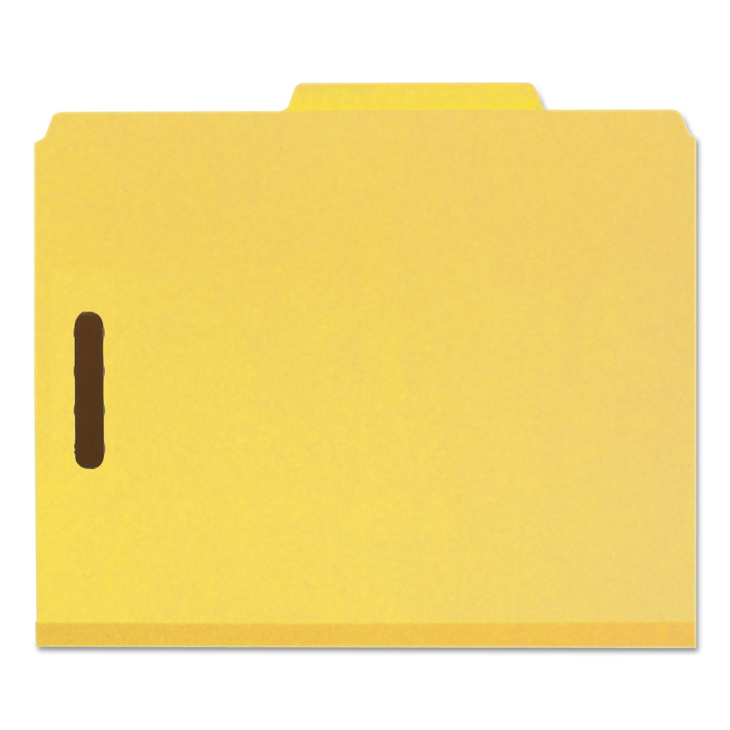 Smead Recycled Pressboard Classification Folders, 2" Expansion, 2 Dividers, 6 Fasteners, Letter Size, Yellow Exterior, 10/Box (14064)