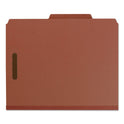 Smead Recycled Pressboard Classification Folders, 3" Expansion, 3 Dividers, 8 Fasteners, Letter Size, Red Exterior, 10/Box (14099)