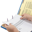 Smead Four-Section Pressboard Top Tab Classification Folders, Four SafeSHIELD Fasteners, 1 Divider, Legal Size, Dark Blue, 10/Box (18732)