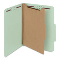 Smead Recycled Pressboard Classification Folders, 2" Expansion, 1 Divider, 4 Fasteners, Letter Size, Gray-Green, 10/Box (13723)