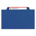 Smead Four-Section Pressboard Top Tab Classification Folders, Four SafeSHIELD Fasteners, 1 Divider, Letter Size, Dark Blue, 10/Box (13732)