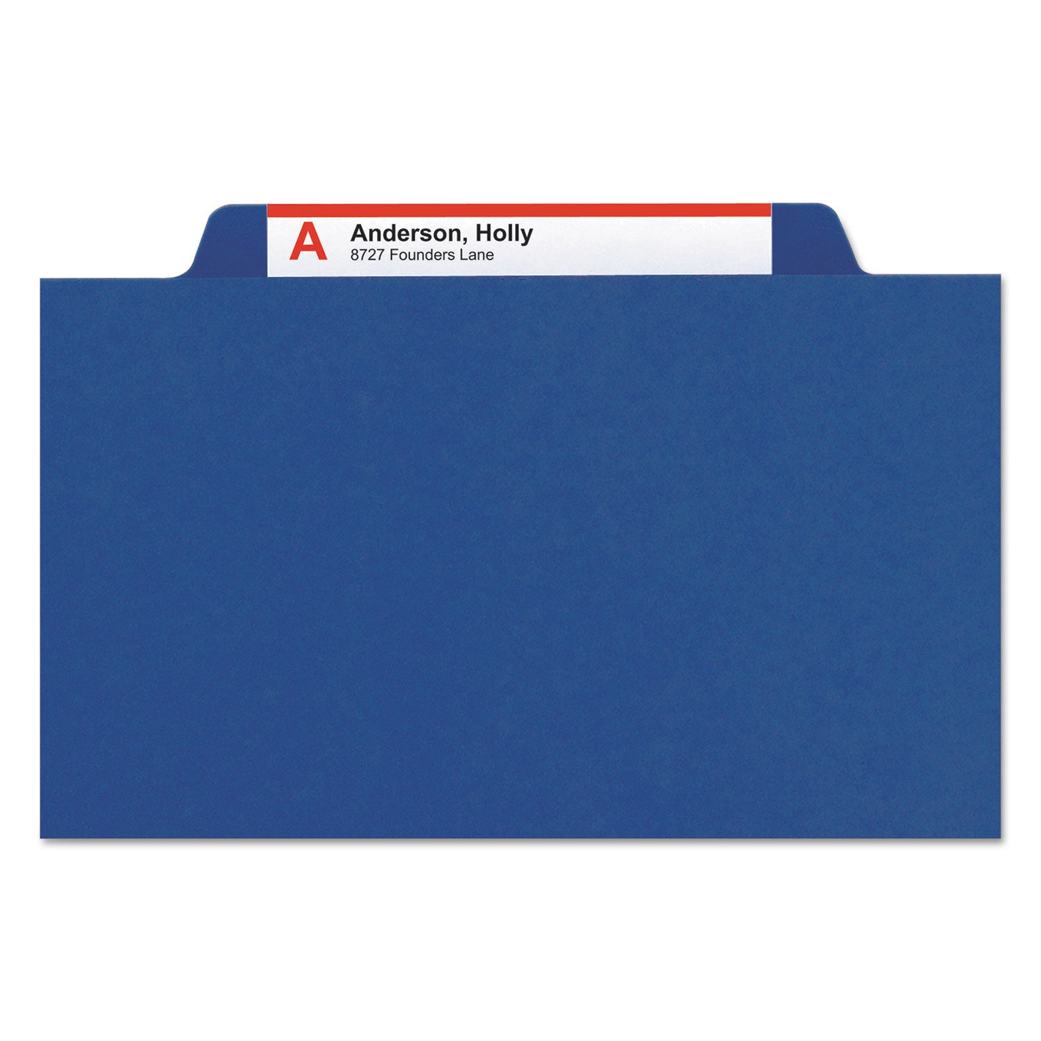Smead Four-Section Pressboard Top Tab Classification Folders, Four SafeSHIELD Fasteners, 1 Divider, Letter Size, Dark Blue, 10/Box (13732)
