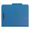 Smead Recycled Pressboard Classification Folders, 2" Expansion, 2 Dividers, 6 Fasteners, Letter Size, Dark Blue, 10/Box (14062)