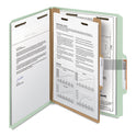 Smead Recycled Pressboard Classification Folders, 2" Expansion, 1 Divider, 4 Fasteners, Letter Size, Gray-Green, 10/Box (13723)